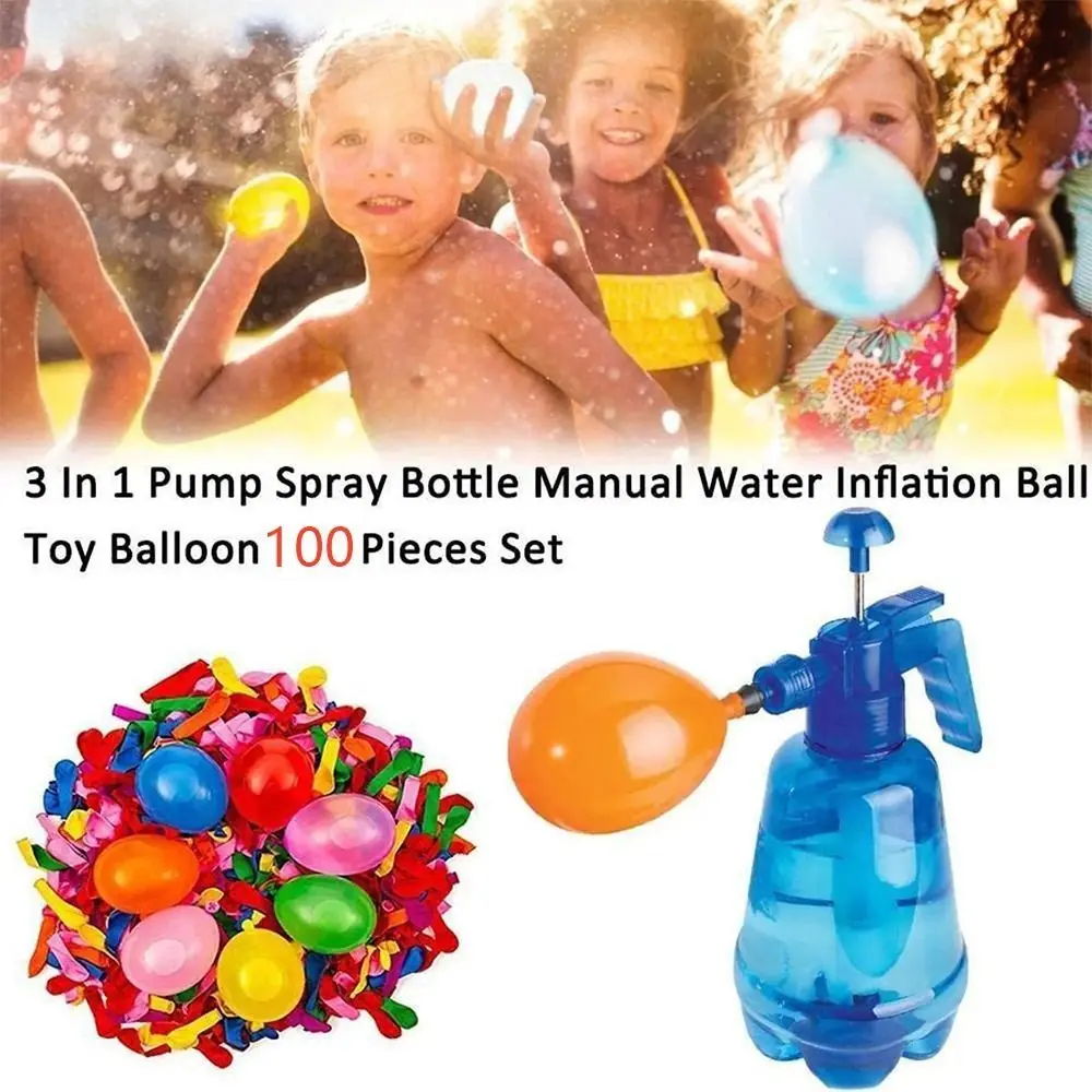 Tragbare Luft-Wasser-Bomben-Ballonpumpe mit Luftballons für Kinderpartys, Outdoor-Spielzeugballons (Pumpe und Luftballons, zufällige Farbe). Image