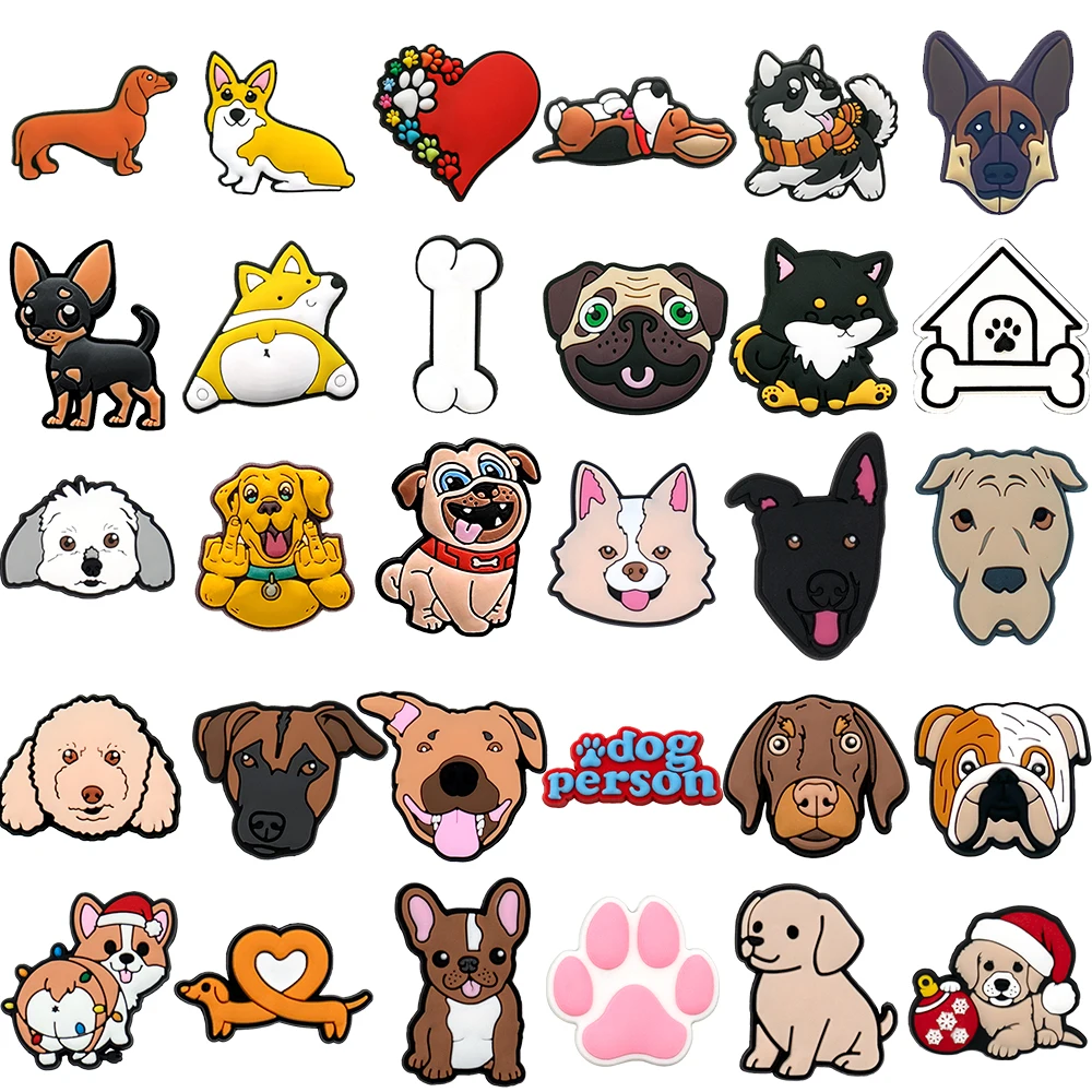 1PCS Nette Hunde Schuh Charms Hund Klaue Knochen Clogs Zubehör Pins Frauen Männer Mode Stil Schuh Dekoration Kawaii Hund sandale Schnalle