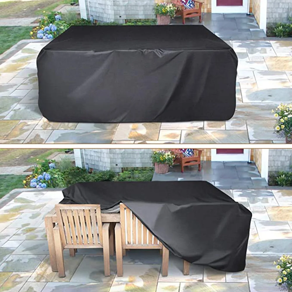 Allwetter-Gartenmöbelbezug, wasserdichter Regenschutz aus Oxford-Stoff für Rattan-Sofa und Tisch Image