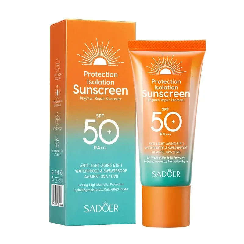 Spf 50+ Sonnenschutz für Gesichtsschutz, Solar-Hautpflege, Dual Tube Multi Effect Pa+++ Gesichtssonnenschutz, Solarblocker Image