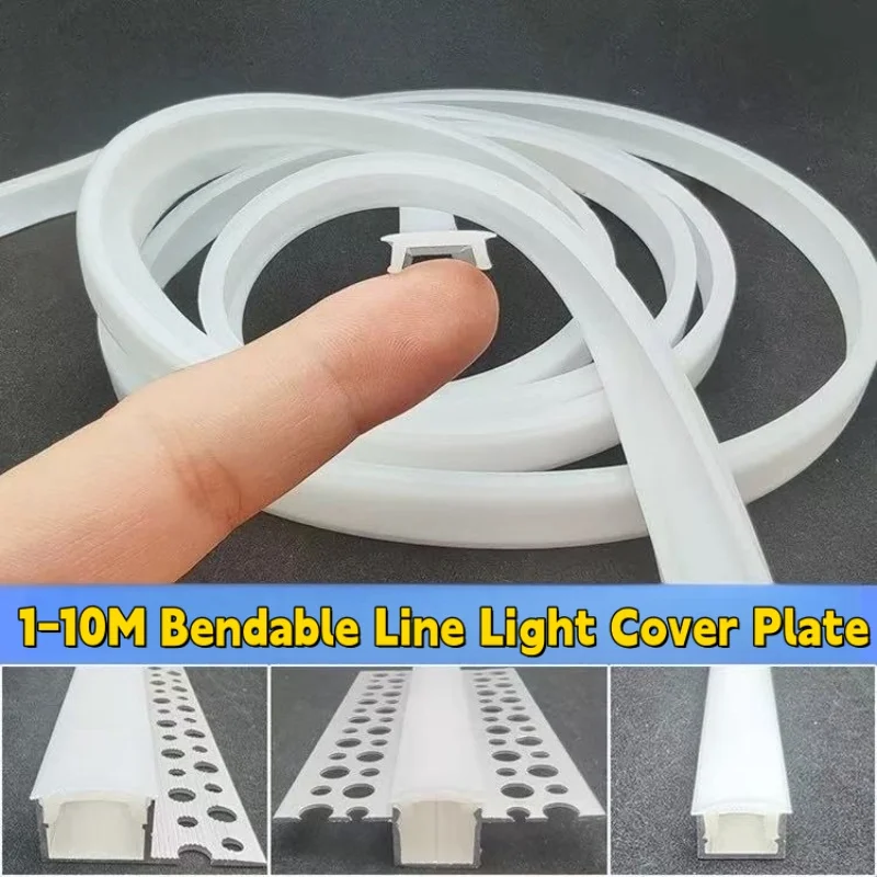 Flexible LED Aluminium Profil Silikon Abdeckung PC Diffusor Schrank Harte Bar Licht Austauschbare Lampenschirm Zubehör DIY Linear Lampe