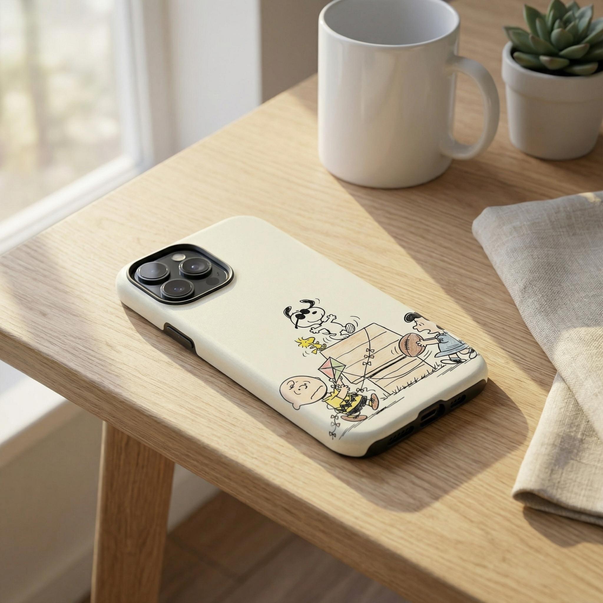 Custodia per telefono resistente con Snoopy e Woodstock dei Peanuts / Custodia protettiva robusta