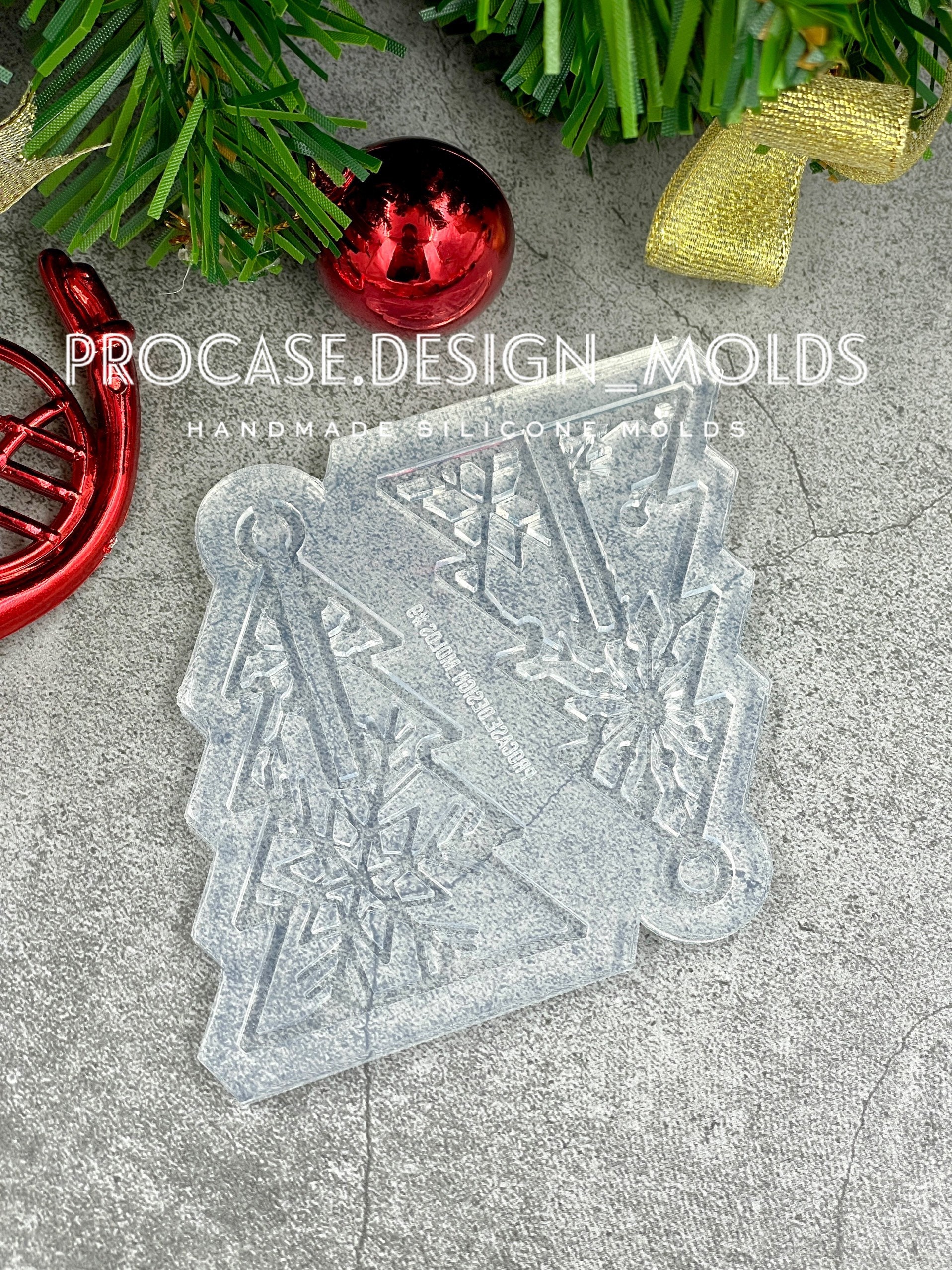 Stampo per albero di Natale 3D n. 9, stampo in silicone, stampo in resina, stampo lucido, stampo in silicone per resina, stampo in silicone, stampo or