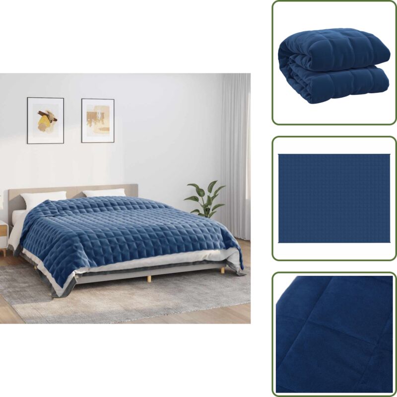 Coperta Morbida - Vidaxl Coperta Ponderata Blu 235x290 Cm 11 Kg Tessuto - Coperta Per La Mente