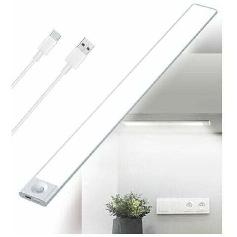 [mai Utilizzato] Luce Led Da Cucina Sottopensile Ricaricabile Tramite Usb, 2500 Mah, 40 Cm, Dimmerabile, Con Sensore Di Movimento, Luce Per Armadio, Barra Led Ricaricabile Senza Fili, Sensore Pir, A