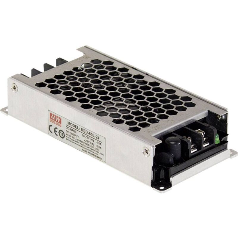 Mean Well - Mw Rsd-60l-24 Convertitore Dc/dc 24 V/dc, 36 V/dc, 48 V/dc, 72 V/dc - 24 V/dc/2.5 A 60 W