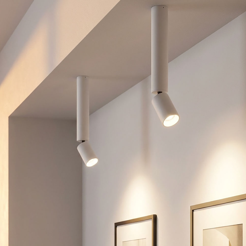 Globo Lighting - Lampada Da Soffitto Lampada Da Soggiorno Lampada Da Soffitto Lampada Da Camera Da Letto Lampada Da Sala Da Pranzo, Alluminio Bianco, Spot Mobile, Led 8w 502lm 3000k Bianco Caldo, Pxh 4,5 X 38 Cm, Set