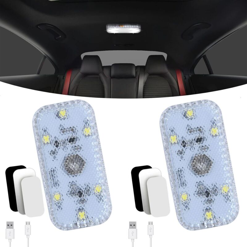 Pezzi Di Luci Interne Per Auto, Interruttore Touch Monocromatico, Luci Interne Per Auto A Led Senza Fili Con Porta Usb Per Auto, Camion, Furgone, Camper, Rimorchio Per Barche - Jusch
