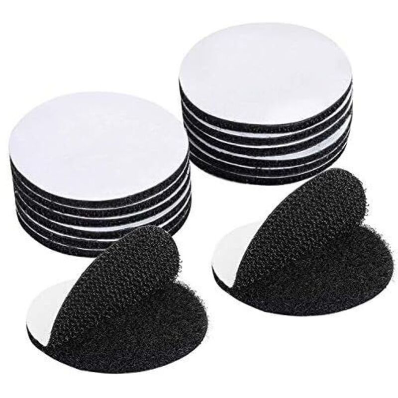 Choyclit 15 Pezzi Di Nastro Biadesivo Antigraffio Nero, Nastro Autoadesivo, Adesivo Biadesivo Extra Forte, Rotondo (5 X 5 Cm)