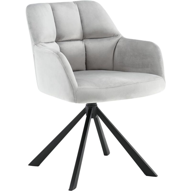 Wahson Office Chairs - Sedia Da Scrivania Poltrona Salotto Girevole Poltroncina Imbottita Moderna, Sedia Ufficio In Velluto Per Ufficio, Wahson, Grigio