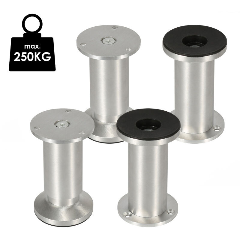 4x 12cm Gambe Per Mobili In Lega Di Alluminio Gamba Di Supporto Del Divano Gamba Dell'armadio Regolabile Gamba Dell'armadio Gamba Del Divano Gamba Del Letto