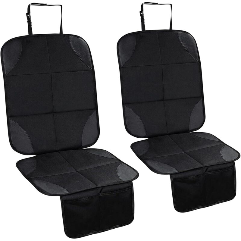 2 Pezzi Di Protezione Per Seggiolino Auto, Protezione Antiscivolo Per Seggiolino Auto Con Tasche Organizer, Protezione Universale Impermeabile In Oxford Per Bambini, Neonati, Animali Domestici (nero)