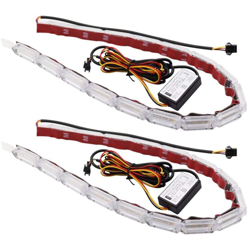 16 Luci, Confezione Da 2, Lampada Crystal Eye, Luce Di Marcia Diurna A Led, Indicatore Di Direzione, Luce Di Marcia A Led Da 12 V Con Luce Di Marcia Diurna Per Auto A Due Colori, Striscia Guida Per In