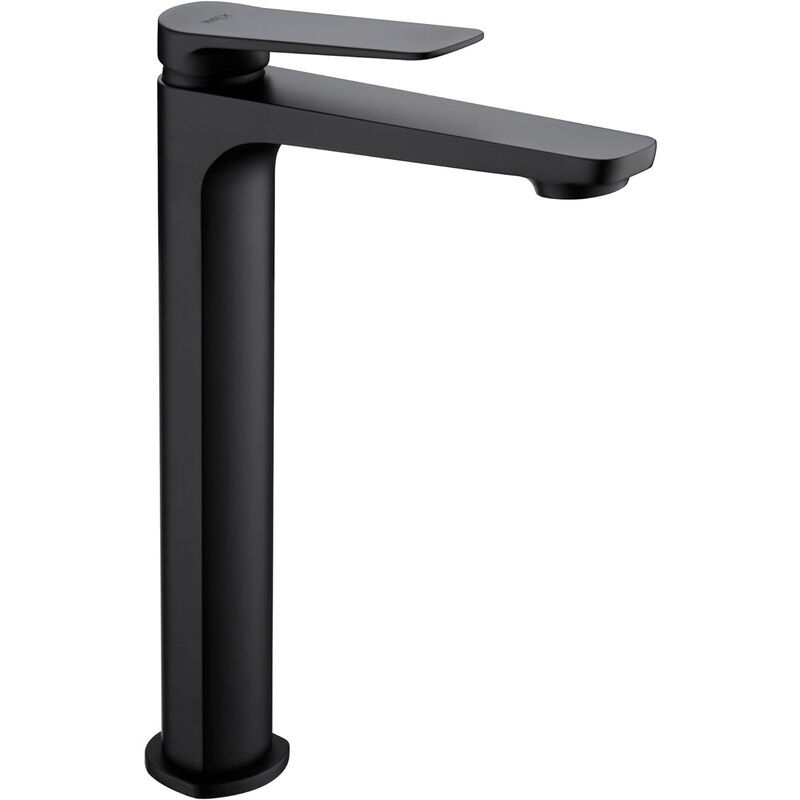 Mice Collection - Rubinetto Lavabo Monocomando Con Bocca Alta In Ottone - Rubinetto Lavabo Bocca Lunga Adatto Per Acqua Calda/fredda Colore Nero Opaco