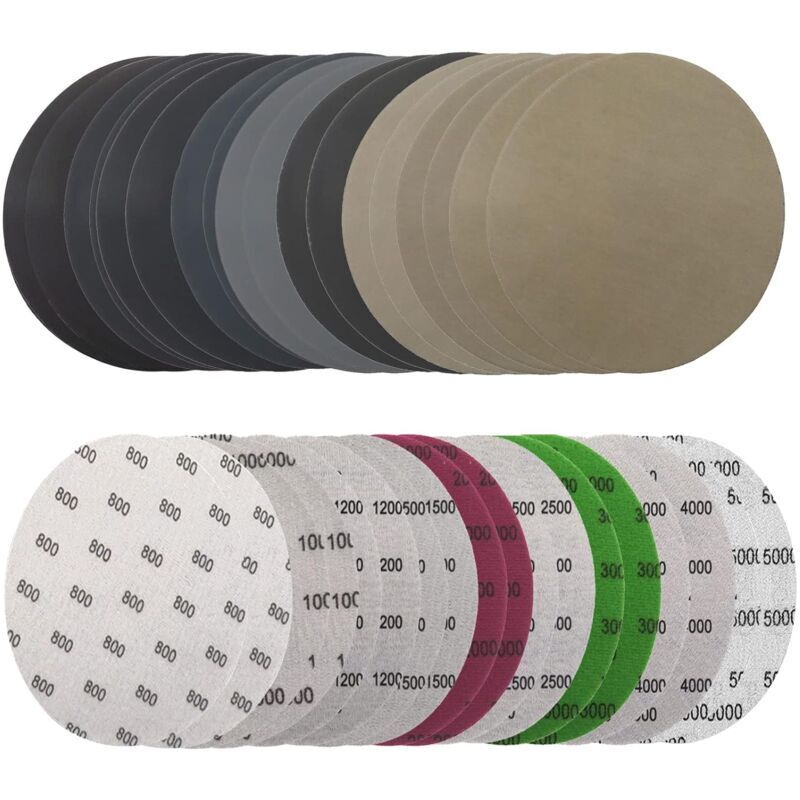 Choyclit 36 Pezzi Di Carta Vetrata Da 125 Mm, Dischi Abrasivi Rotondi, Disco Abrasivo Da 125 Mm, Dischi Abrasivi A Umido E A Secco 800/1000/1200/1500/2000/2500/3000/4000/5000 Per Disco Abrasivo Rotond