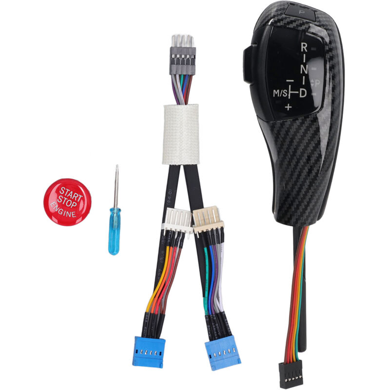 Pomello Del Cambio Automatico A Led Forehill, Pulsante Rosso Lato Sinistro, Sostituzione Fluida Per Bmw X3 E83 2004-2010, Stile Fibra Di Carbonio