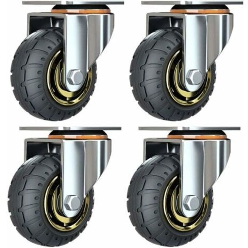 Set Di 4 Ruote Universali Da 3 Pollici Senza Freni Ruote Silenziose Per Carrelli Ruote Universali Ruote Girevoli Da 75 Mm Ruote Industriali Ruote Per Trasporto Mobili - Lablanc
