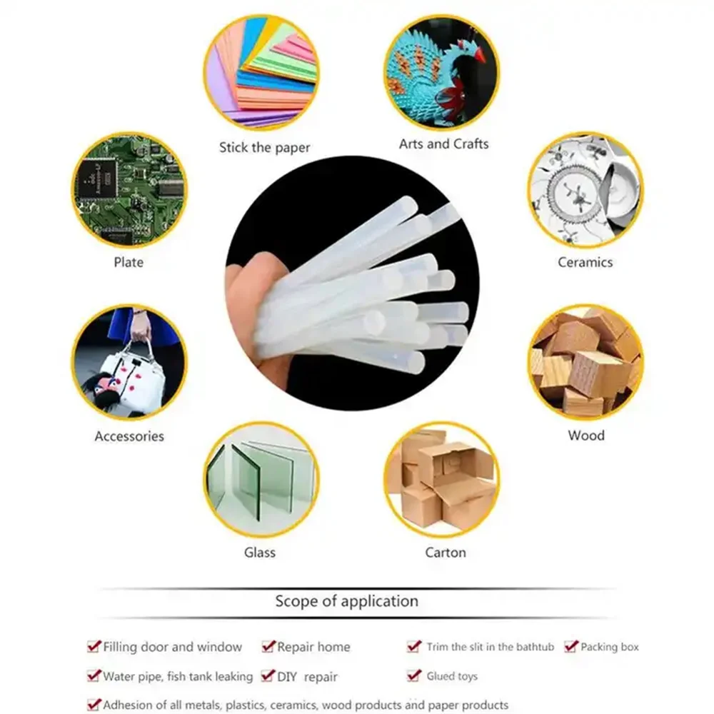 20 Stück 7mm Heißklebestifte, Transparente Klebstoffstäbe mit Starker Haftung für Klebepistole, Heimwerker und Industrielle Reparaturen Image