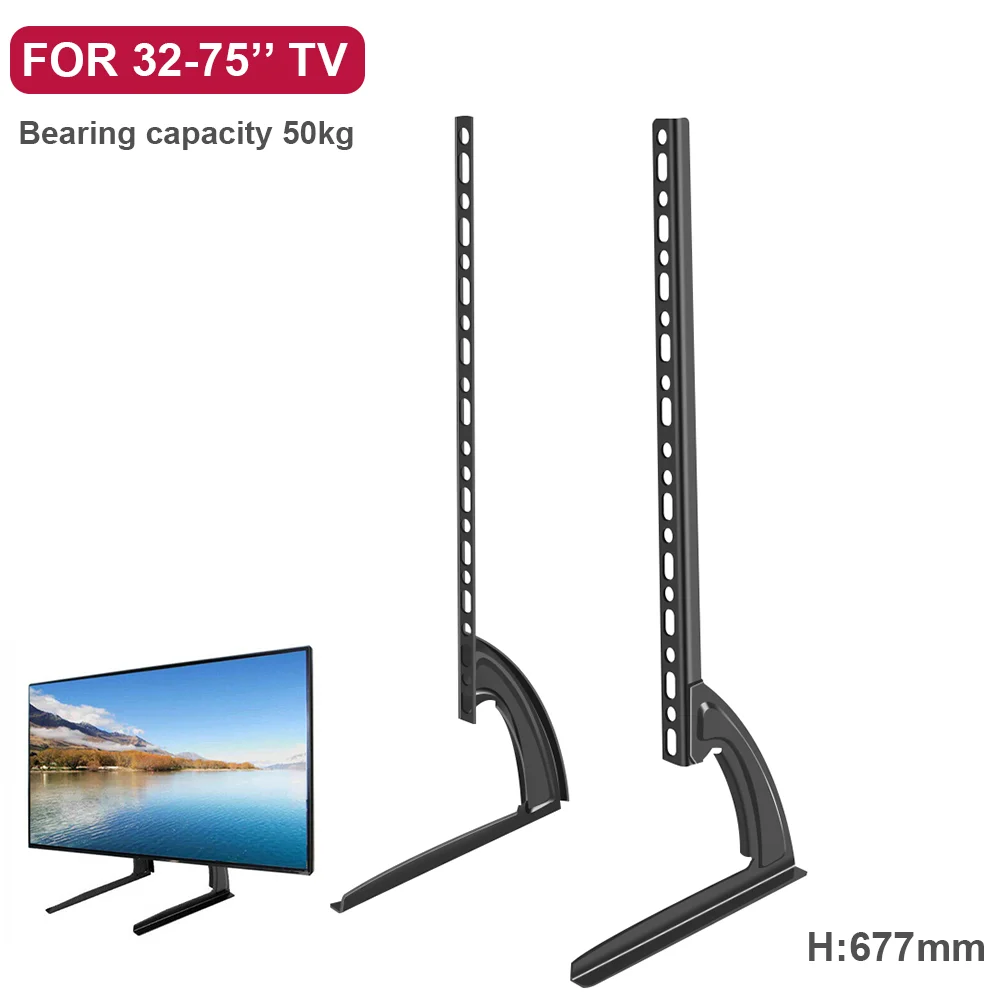TV-Halterung TV-Ständer für 32-75 Zoll LCD-Fernseher Ständerbeine Höhenverstellbarer Sockel TV-Füße Universelle TV-Bildschirm-Monitorhalterung