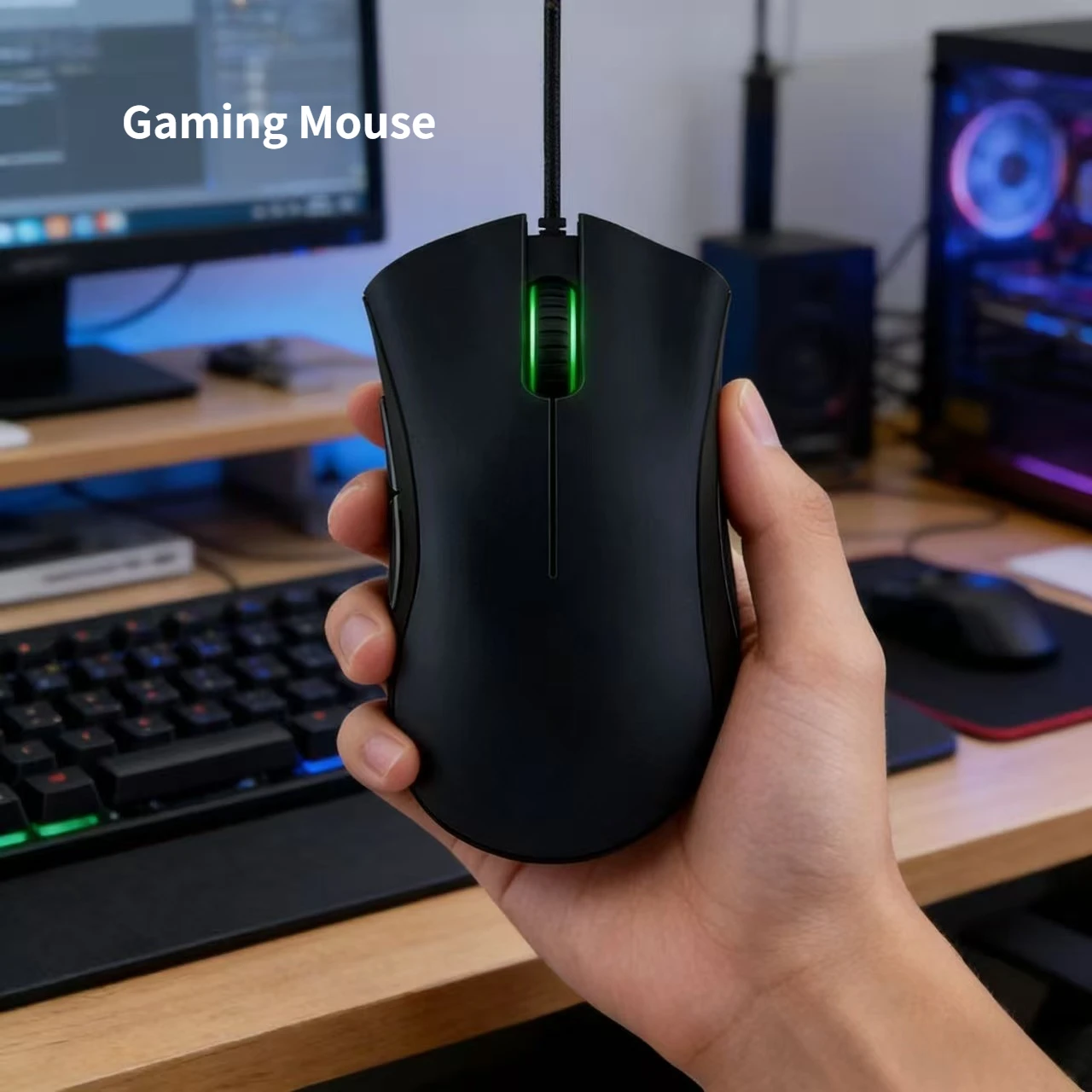 Gaming-Maus mit Kabel, 6400 DPI, optischer Sensor, empfohlen für professionelle Spieler, Geburtstags- und Abschlussgeschenk Image
