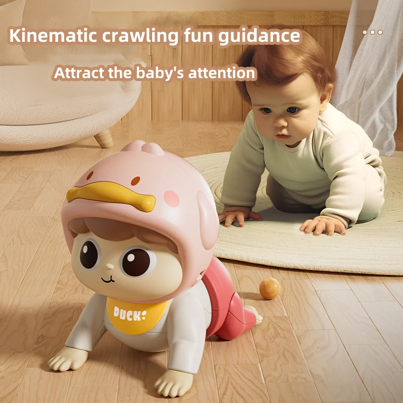 Musik-Krabbelpuppe, Babyspielzeug, 0–1 Jahre alt, zum Erlernen der Krabbelführung und beruhigendes Spielzeug zum Kopftraining, zum Kindertag Image