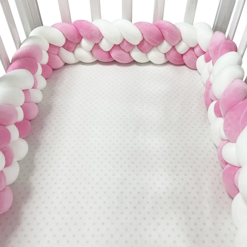 Baby Stoßstange Bett Geflecht Knoten Kissen Kissen Stoßstange für Kleinkind Krippe Schutz Kinderbett Stoßstange Zimmer Dekor Krippe Bettwäsche Set Image