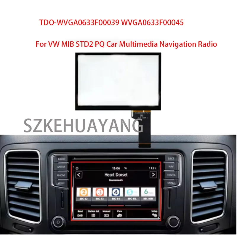 5C0035680C LCD-Display für VW TRANSPORTER T6 SDT HAUPTGERÄT SAT NAVI Touchscreen Digitizer 5C0035680B Image