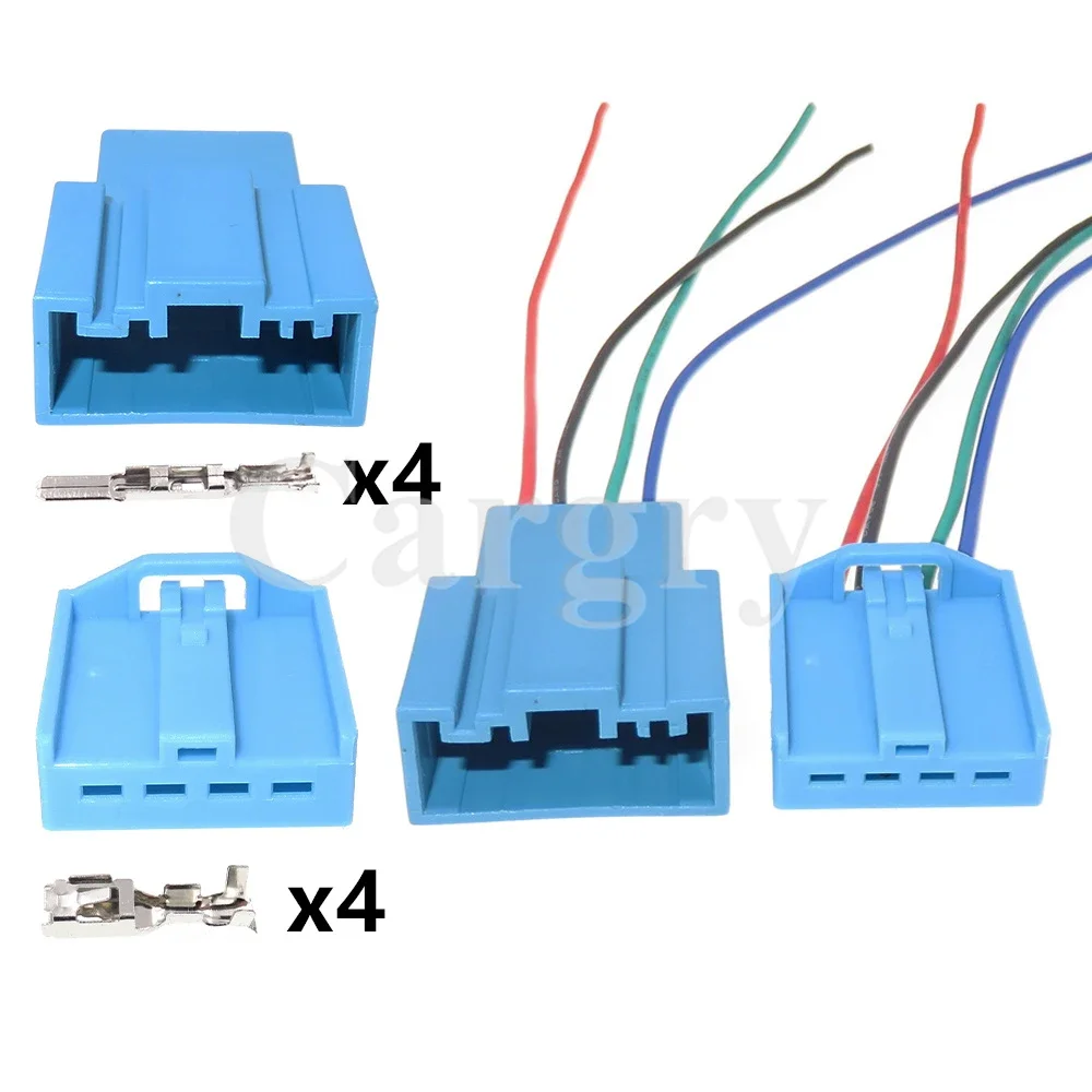 1 Set 4P 1719093-3 B Automobil-WOOFER Unversiegelter Steckverbinder AC-Baugruppe Blaue Auto-Verdrahtungssteckdose Auto-Ersatzstecker Teile Image
