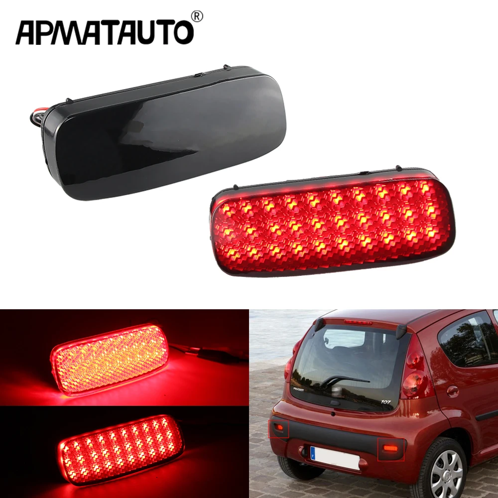 2X Rote LED Heckstoßstange Reflektorlicht 6340E6,6340E7 Für Citroen C1 C5 Für Peugeot 107 206 607 Expert Für Fiat Scudo ab 2007 Image