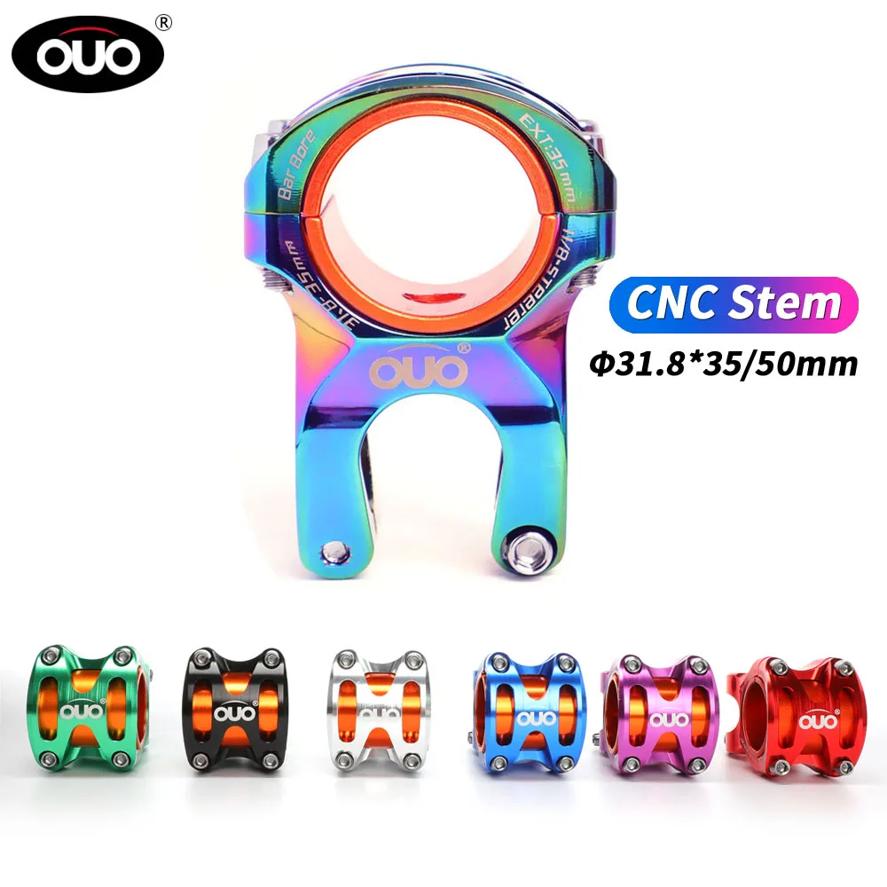 OUO MTB Vorbau 35mm 50mm CNC Bunte Fahrrad Lenker Vorbau 31.8/35mm Bar Clamp Ultraleicht Aluminium mountainbike Stamm Riser 0 Image