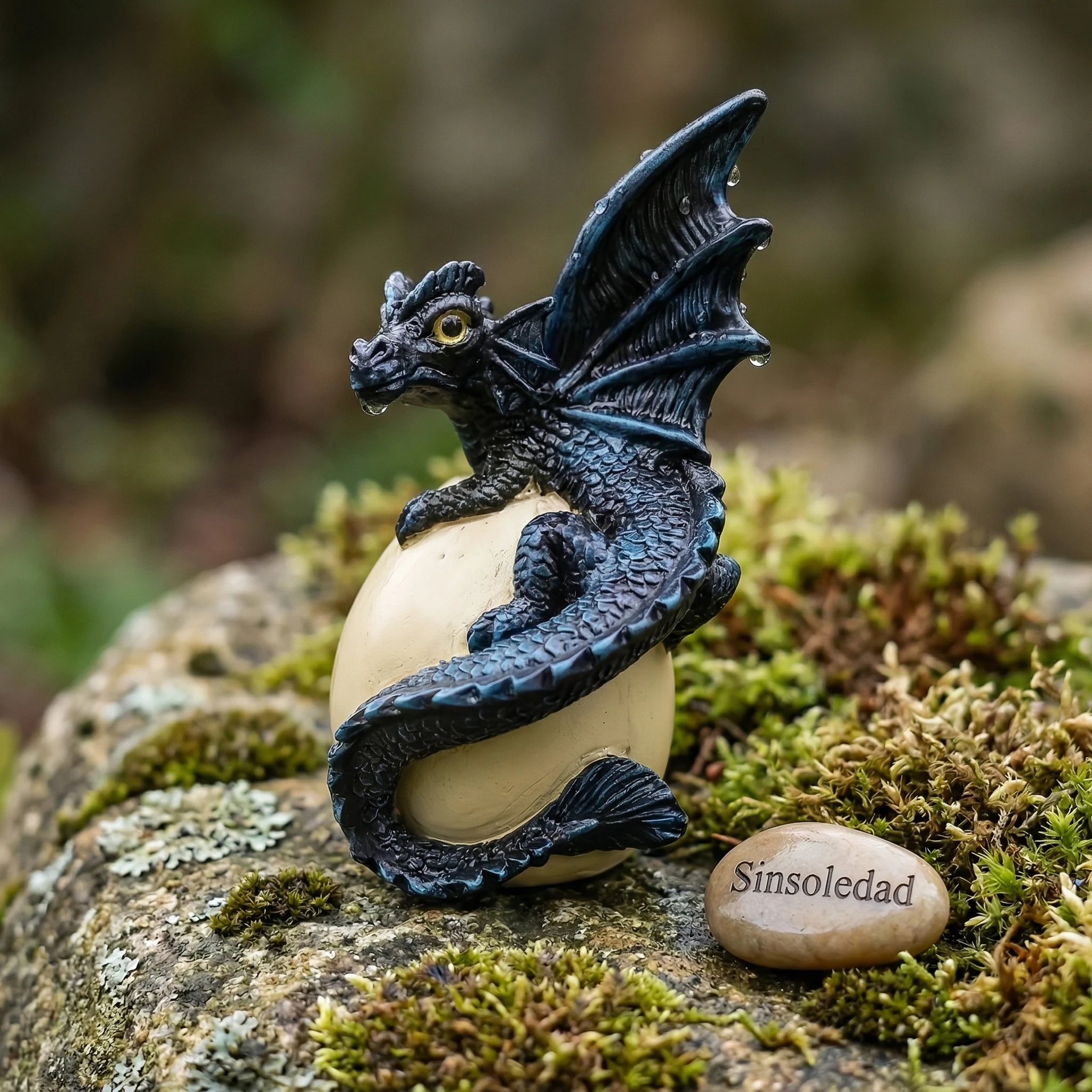 Miniature de dragon féerique avec œuf, ornements en résine, figurine d'extérieur, accessoires de jardin féerique, décoration de petit jardin, décoration de jardin M