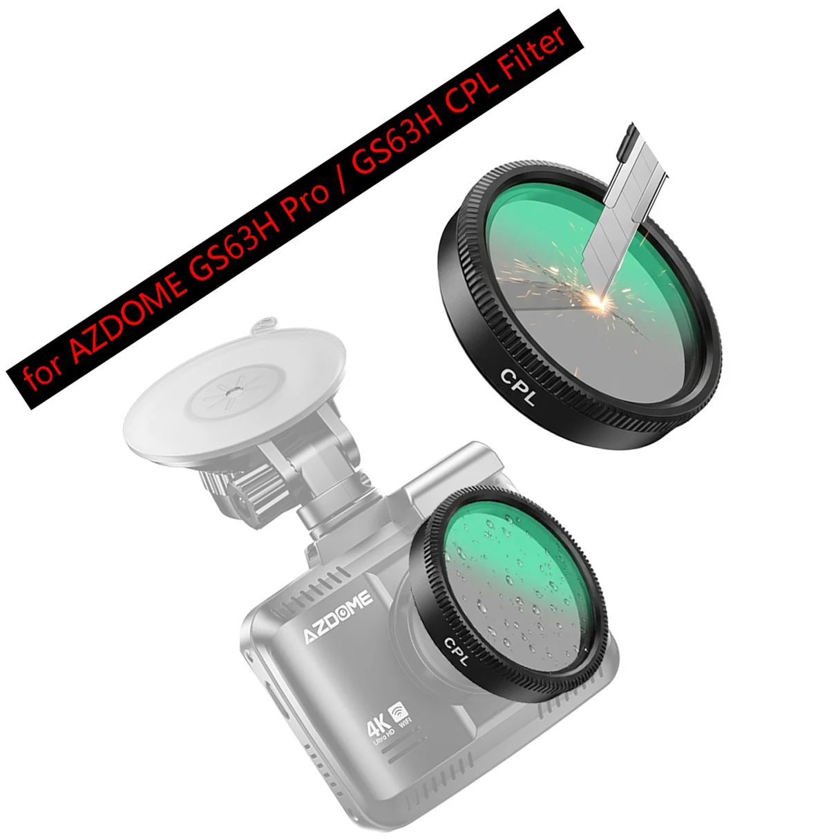 für AZDOME GS63H pro HD CPL Filter HD-Objektiv Staubschutz Blendschutz für AZDOME GS63H CPL Filter Image