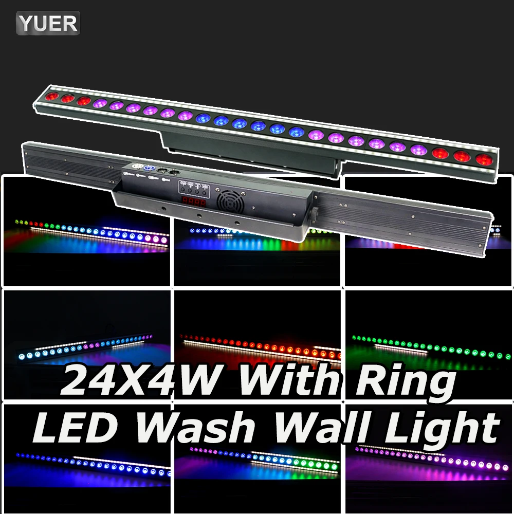 NEUE 24X4W RGBW 4IN1 LEDs Wandfluter mit LED-Ring DMX512 Disco Vollfarb-Lauflicht für DJ LED Party Hochzeit