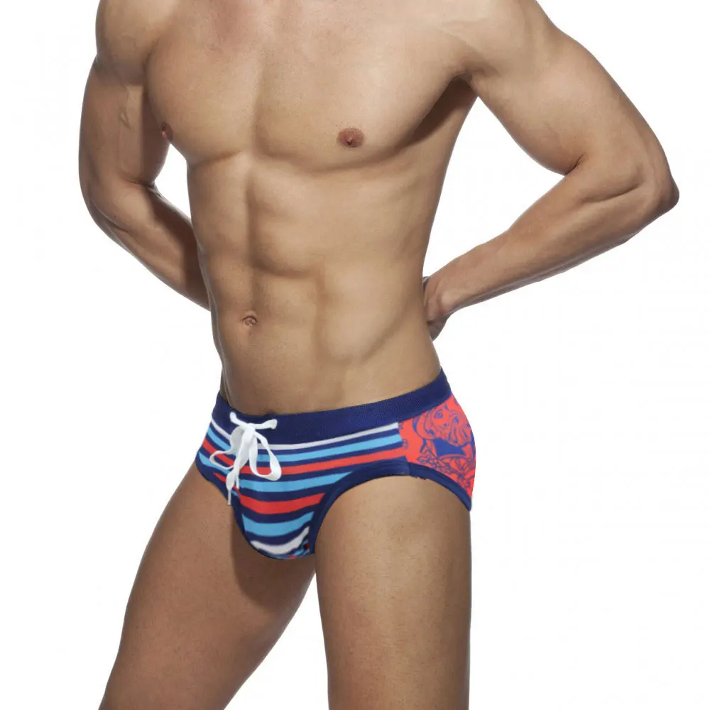 UXH Herren-Badehose, Bikini, Strandhose, Surf-Badeanzug, niedrige Taille, sexy Kordelzug, Surfbrett-Badebekleidung, Pad, Push-up-Schwimmen Image