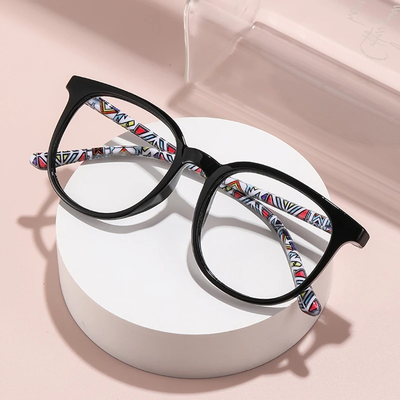 Neue Schwarze Eckige Computerbrille PC-Rahmen für Damen und Herren Anti-Blaulicht PC Runde Brillen Blaulichtfilter Optische Brillen Image
