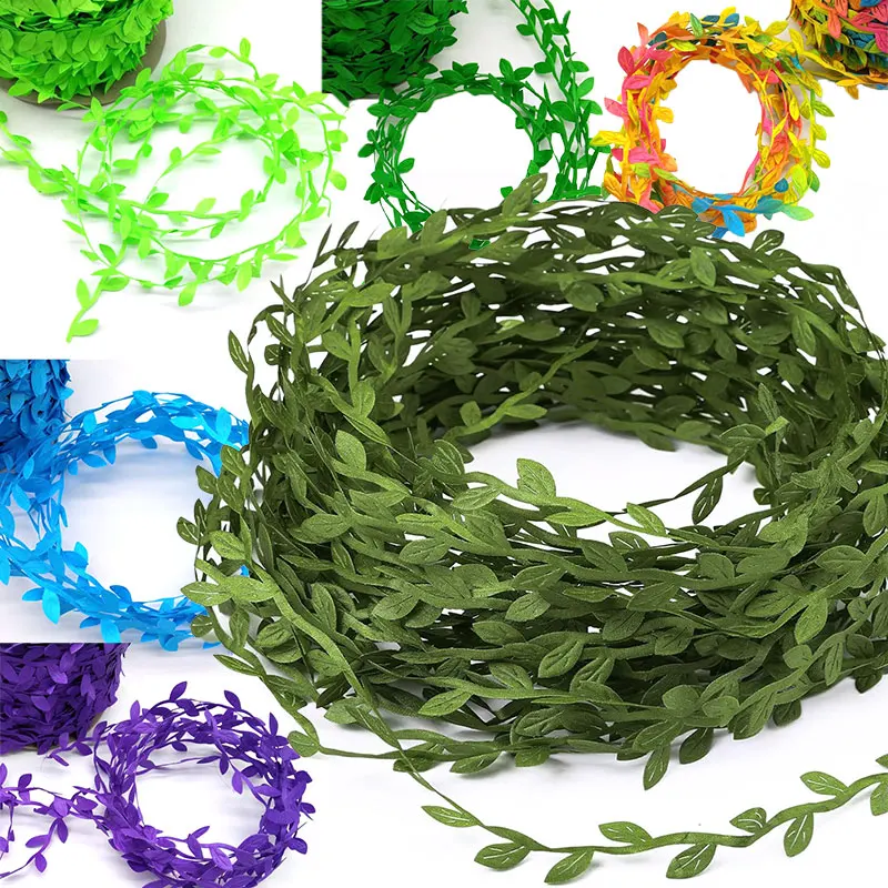 5/10/20 Meter Blattband Künstliche Ranken Grünes Blatt Geschenkverpackung Besatzband Eukalyptusblätter Girlande DIY Handwerk Hochzeitsdekoration Image
