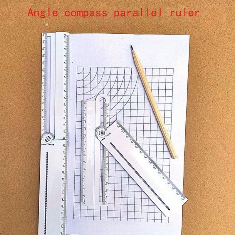 1/2 Stück 30 cm transparentes rechteckiges Lineal, Winkelmesser, Schreibwaren für Studenten, Zeichenwerkzeug, Zubehör Image