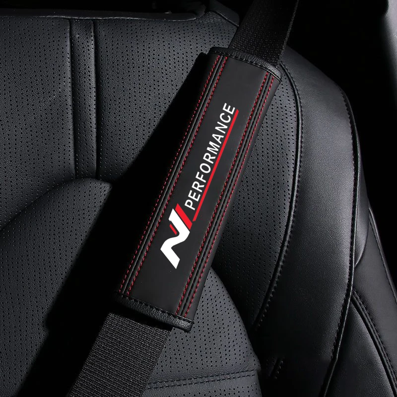 Autosicherheitsgurt-Schulterpolster aus Nappaleder für Hyundai N Performance i30 i20 Elantra Tucson Kona Sonata Kona 2023 Image
