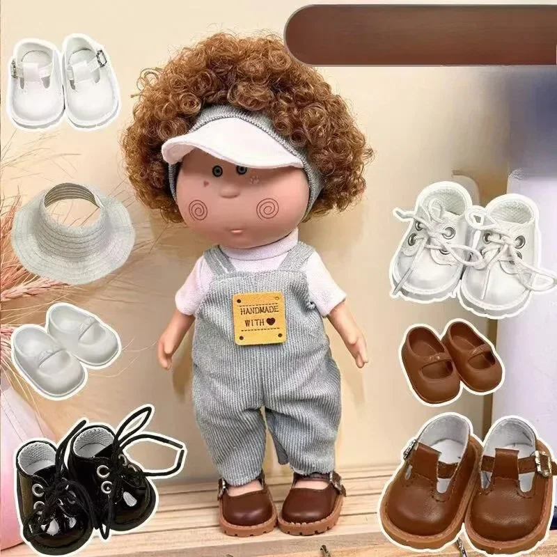 Spanische Puppenschuhe, geeignet für 24 cm große Potato Doll Mia Pu-Lederschuhe, DIY-Freizeitsportschuhe, Spielzeug-Outfits (nur Schuhe), Zubehör