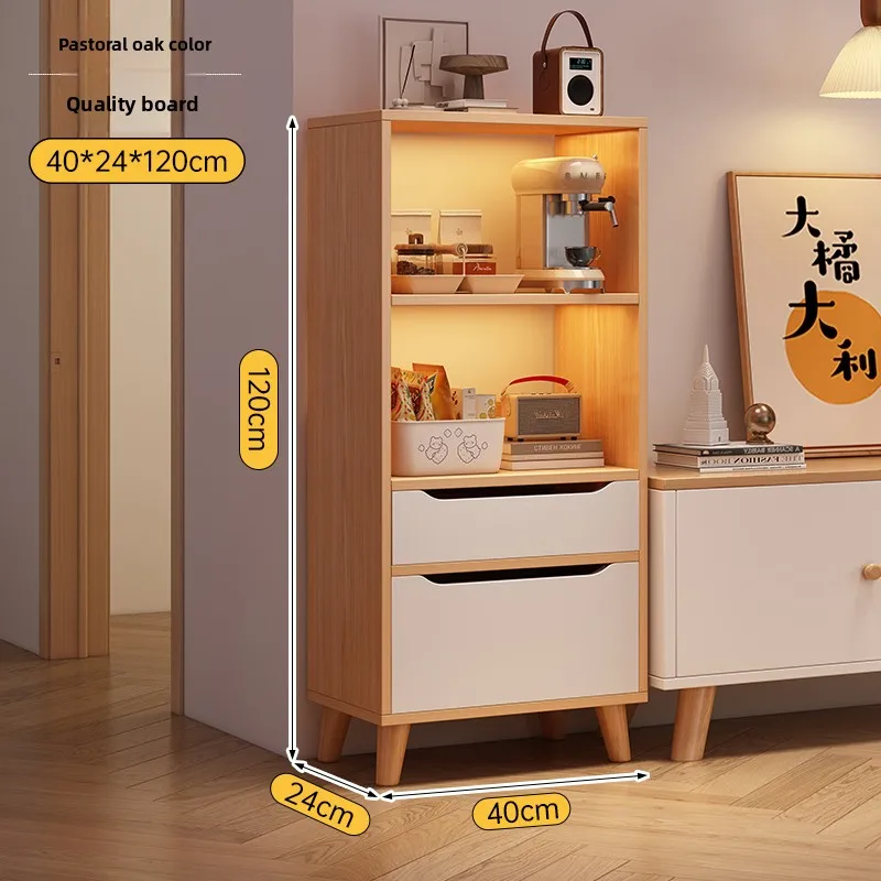 Stabiles Bücherregal Haushalts-Standschrank Bodenregal Wohnzimmer-Schrank Kleiner Schmaler Schrank Staubdichter Aufbewahrungsschrank