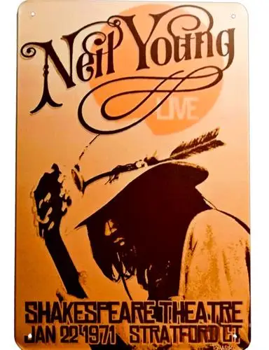 Vintage Rock & Roll Metallschild „Neil Young Harvest Tour 1971“, Neuauflage Image