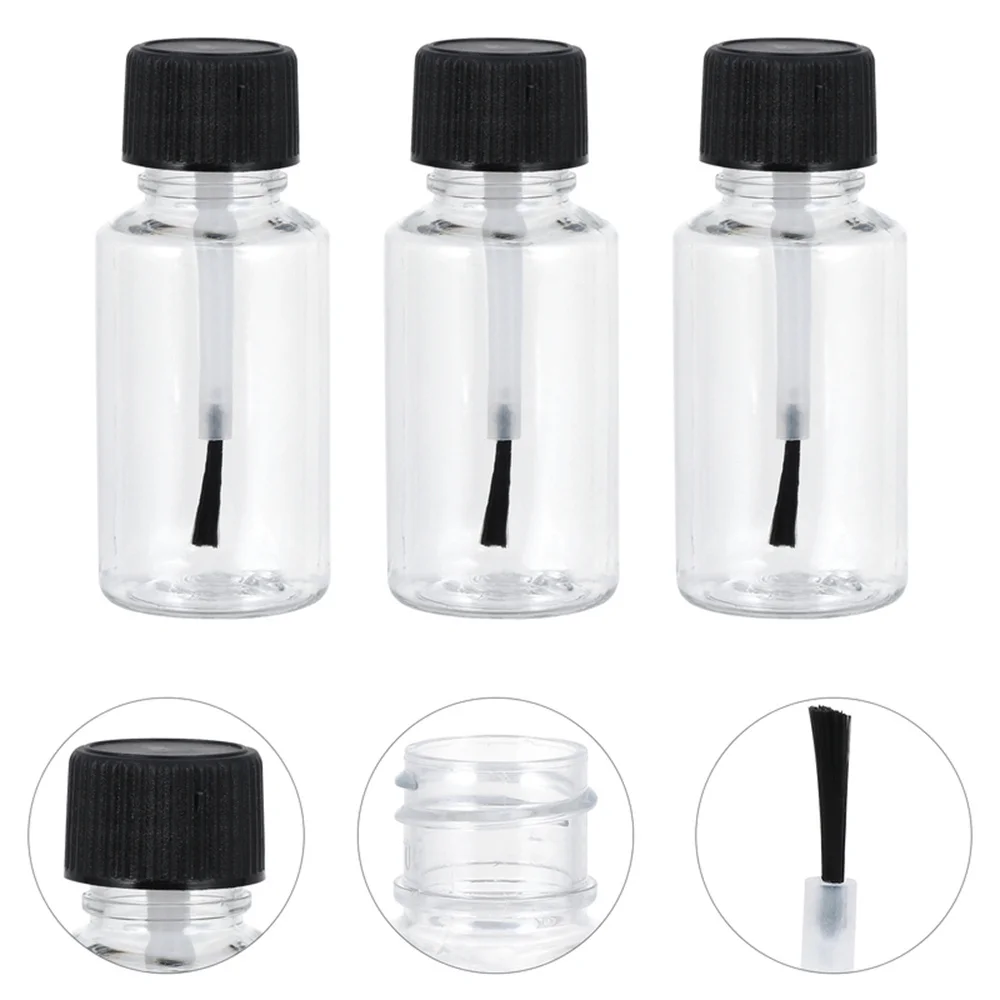 Leere Nagellack flaschen mit Bürsten kappe nachfüllbare Plastik gläser auslaufs ichere Aufbewahrung flüssigkeit malt Töpfe DIY Bastel behälter Image