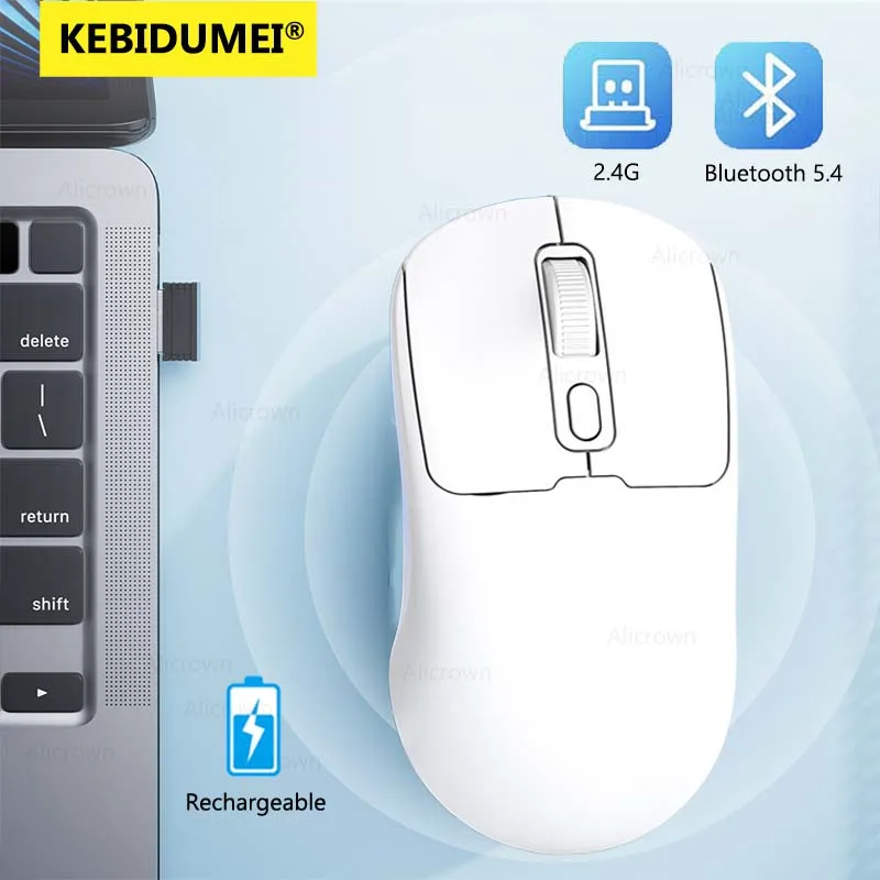 Drahtlose Bluetooth 5,4 Maus Für iPad Samsung Huawei MiPad Android Windows Tablet 1600DPI 2,4G Wiederaufladbare Maus Für Laptop PC Image