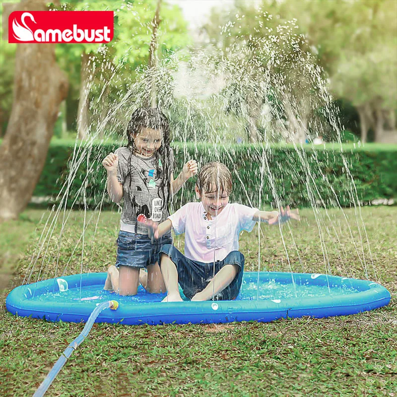 Camebust Aufblasbare PVC-Wasserspritzmatte Outdoor-Wasserspielzeug Sprinkler 66,9' für Partydekoration Image