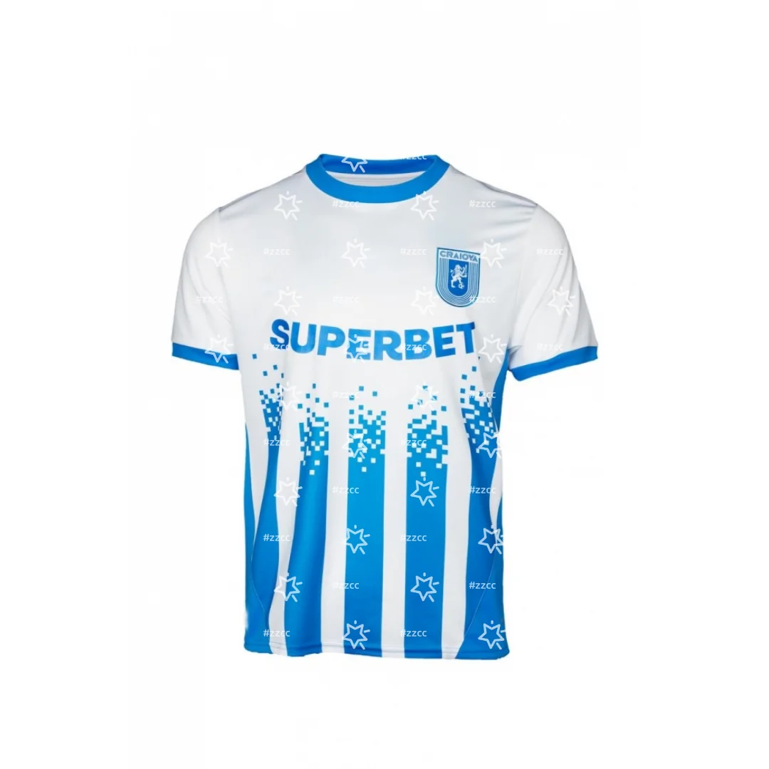 Maillot de football domicile Universitatea Craiova 25-26, ensemble d'entraînement, sport d'été, séchage rapide, T-shirt homme, vêtements enfant, T-shirt femme ﻿