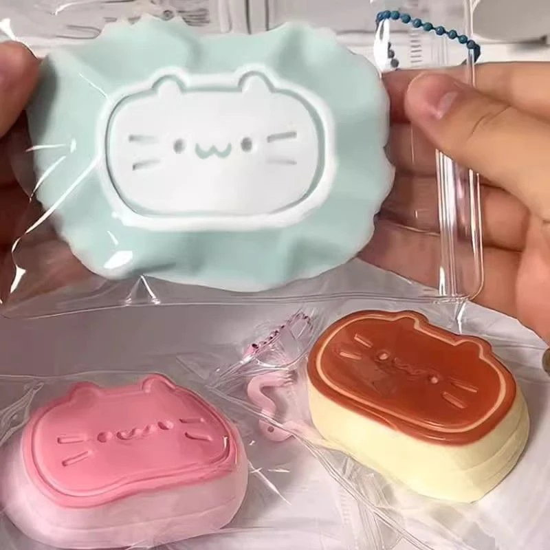 Pudding Cat Mochi Squishy Antistress, Giocattoli Morbidi a Forma di Gatto al Formaggio, Palla Antistress Tabas, Giocattoli Sensoriali Morbidi, Regalo
