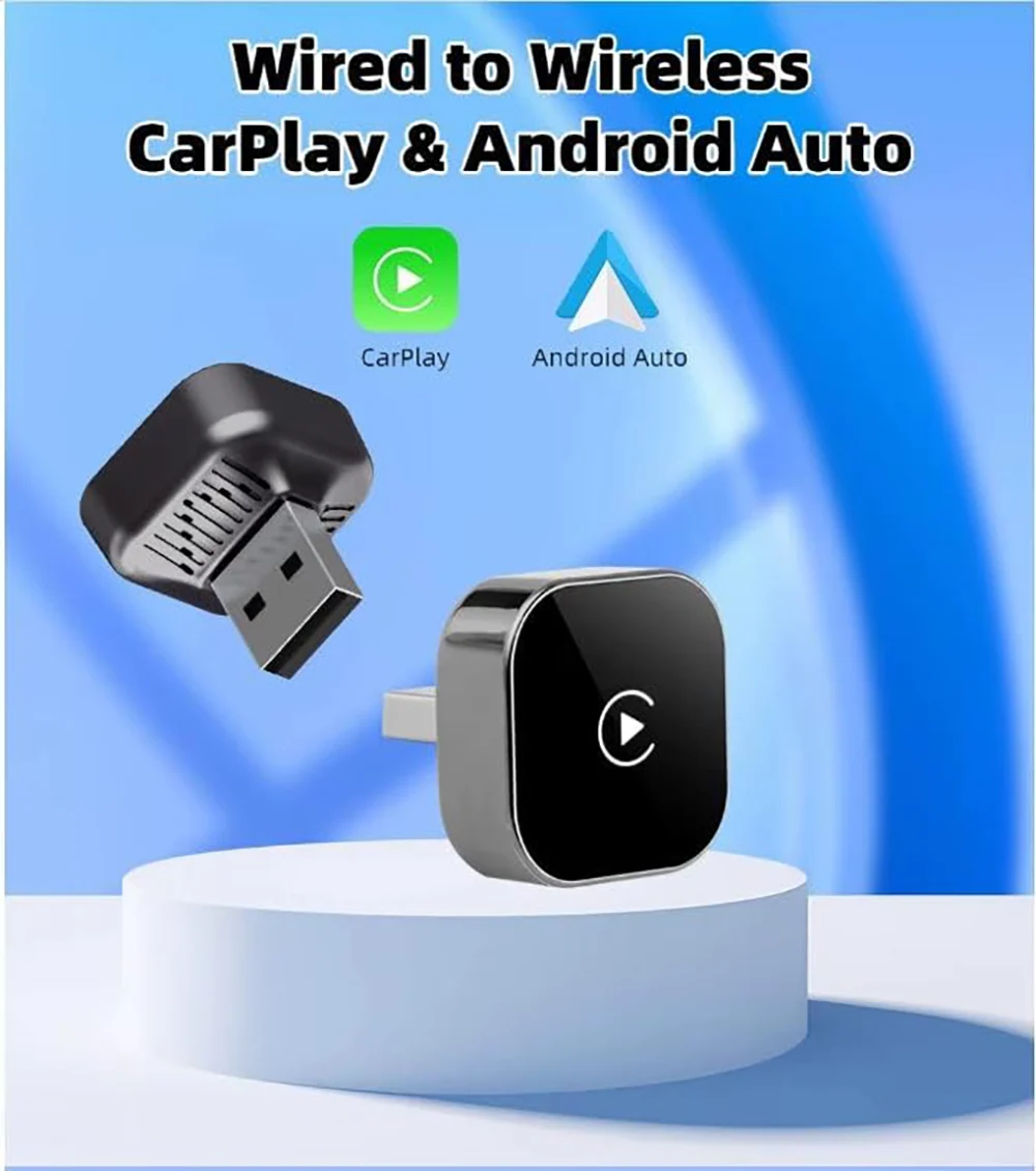 2026 Trendiger Kabelloser CarPlay-Adapter für Apple iPhone & Android, 2-in-1 Adapter zur Umwandlung von Kabelgebunden zu Kabellos Image