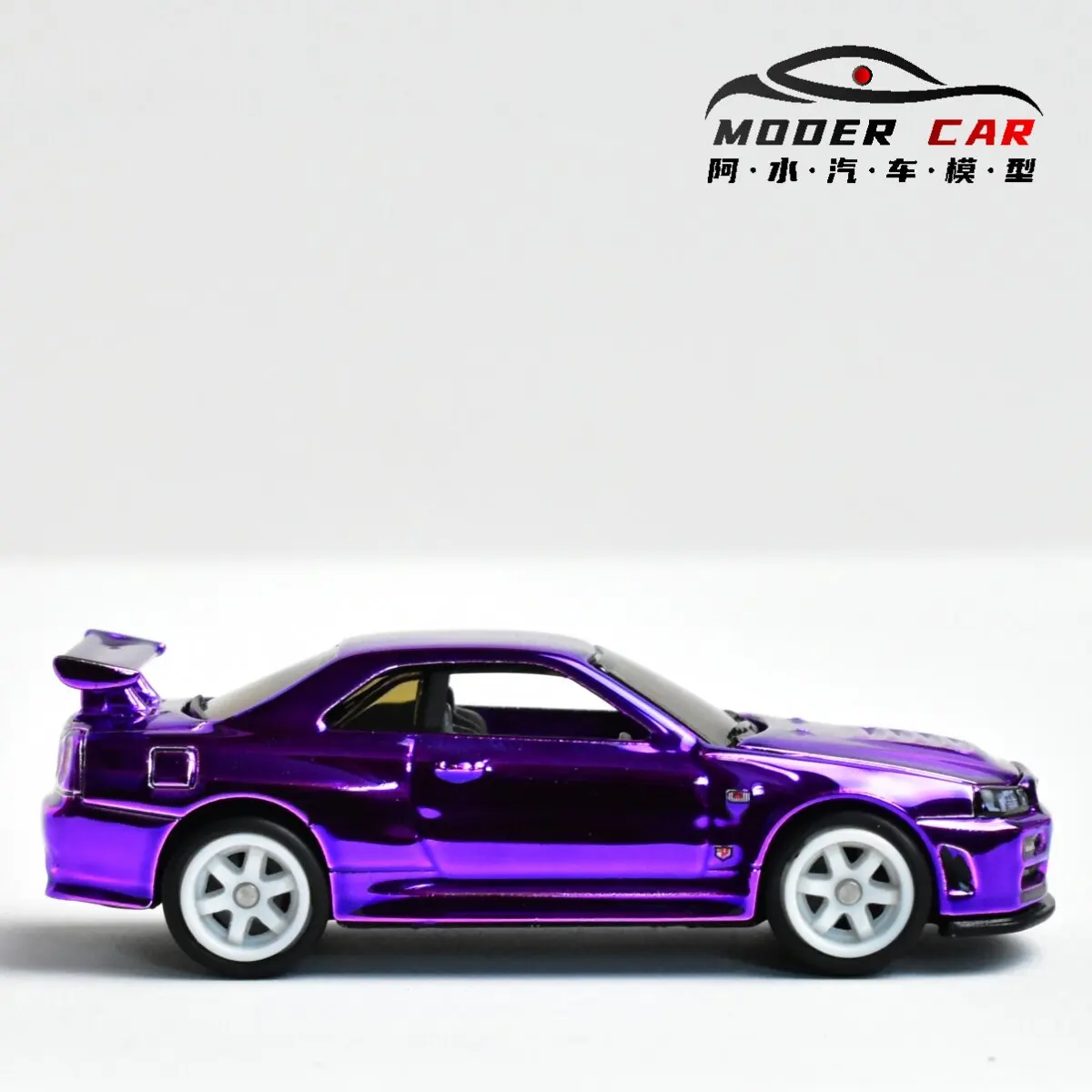 ZZC 1:64 Unvergessliches GTR R34 Galvanisiertes Lila Souvenir-Modellauto aus Druckguss Image