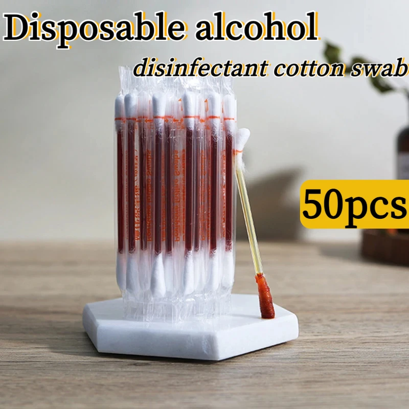 50 Stück/Los Einweg-Medizinische Jod-Wattestäbchen, Desinfizierte Wattestäbchen mit Jod, Kletterhilfe, Erste-Hilfe-Sicherheits- und Überlebensausrüstung Image