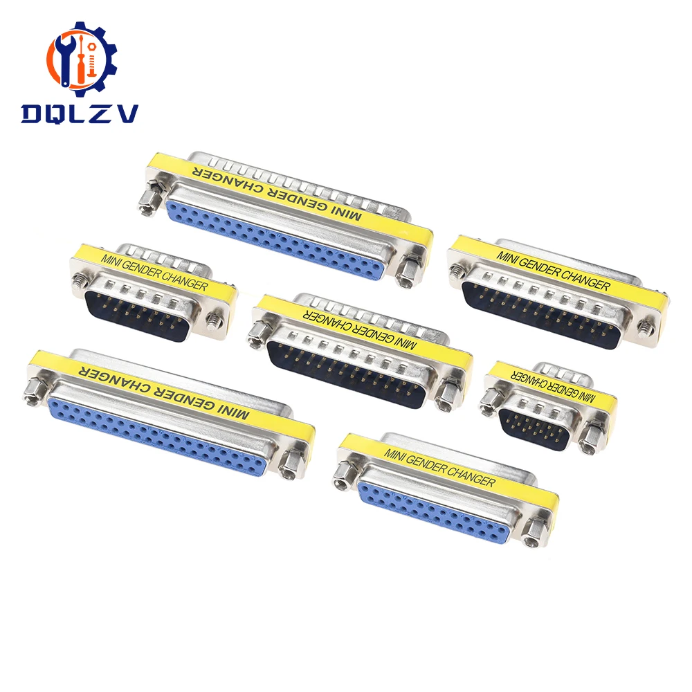 MINI DB9/DB15 9/15/25/37Pin Buchse/Buchse/Stecker Geschlecht Wechsler VGA Stecker Stecker Adapter D-Sub RS232 Serielle Stecker Stecker Image